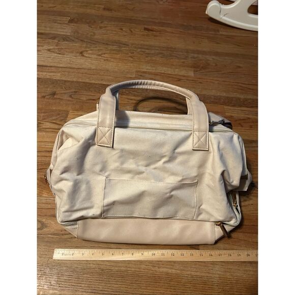 Members Mark Sam's weekender bag gold zippers cream color - Picture 9 of 11